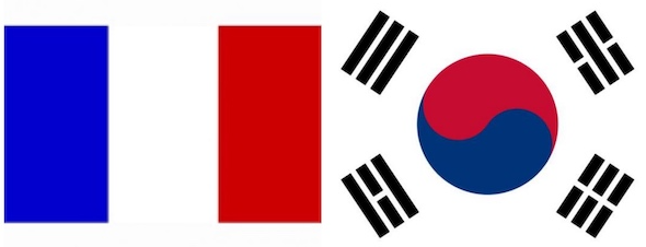drapeaux corée du sud france